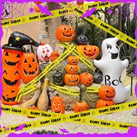 ONEMEAN-Cinta de precaución de bloqueo de policía negra/amarilla para Halloween, PVC con certificación ANSI, 0,1mm de espesor, 4,8 cm x 25m, para lugar de trabajo de escena del crimen