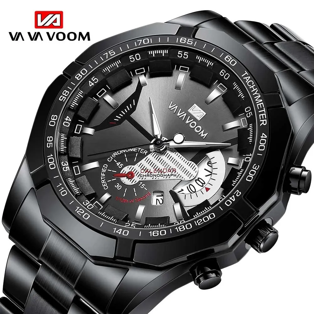 VAVAVOOM Casual Sport Watches Men Wrist Chronograph Wristwatch Business Imported Movement Luminous Quartz Watches Waterproof