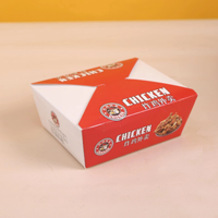 Boîtes d'emballage jetables en papier kraft de qualité alimentaire, recyclables, résistantes à l'huile, avec logo personnalisé, pour poulet frit