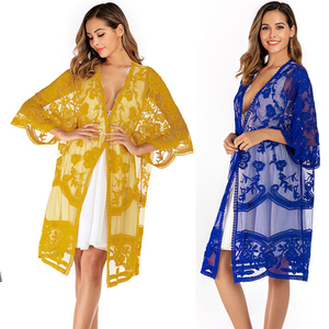 Factory USA Boho Lace Holiday Wear Bikini <strong>Beach</strong> <strong>Kimono</strong> Cardigan Cover Ups - Product Image 2