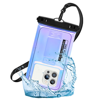 Étui de téléphone portable souple en PVC pour sports de plein air, étanche IPX8 avec sangle et cordon de suspension, sacoche pour la plage et la natation
