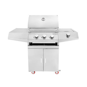 للبيع بالجملة فرن قائم من الفولاذ 3 شعلة حديث مخصص وشواء ، مدخن غاز محمول خارجي للاستخدام التجاري CE - Product Image 5