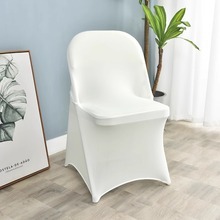Cubierta de asiento de silla plegable de LICRA blanca al por mayor para silla plegable de Boda del acontecimiento - Product Image 2