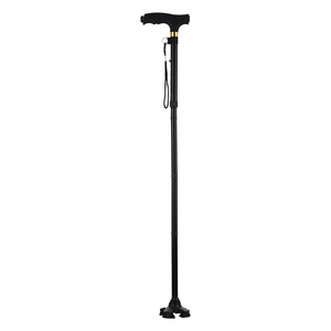 Bâton de marche télescopique en alliage d'aluminium avec lumière LED, base antidérapante, hauteur réglable pour l'aide aux personnes âgées - Product Image 2