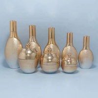 Ensemble de flacons de soin de la peau en verre ovale dégradé de luxe, plusieurs couleurs, bouchon pompe, flacon de lotion, sérum, crème, emballage cosmétique, logo personnalisé