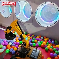 Marwey Vente chaude : Équipement de jeu de simulation d'excavatrice télécommandée d'intérieur pour 5 joueurs, avec fonctions de pelle, de poussée de balle et de jeux de carnaval