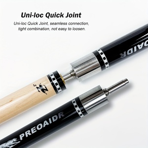 ชุดไม้คิวพูล PREOAIDR 3142 P-51 ซีรีส์ รุ่นมืออาชีพ 2 ชิ้น - ไม้บิลเลียดเมเปิ้ลขนาด 58 นิ้ว พร้อมก้านไม้ที่มีการโค้งงอต่ำ (11.5 มม. และ 13 มม.) - Product Image 4