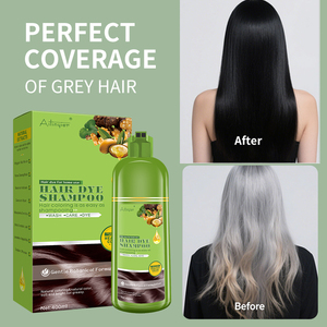 Piante organiche colore dei capelli Color crema colorante 400ml Volume di plastica serie marrone che copre capelli bianchi e grigiosi uso domestico Shampoo - Product Image 2