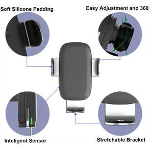 ที่ชาร์จในรถยนต์แบบไร้สายที่วางโทรศัพท์มือถือในรถยนต์ตัวยึดจอแสดงผล GPS ใช้ได้กับ <span class=keywords><strong>iPhone</strong></span> 11/11 Pro max/<span class=keywords><strong>xs</strong></span>/xr/x/ 8/8 + - Product Image 2