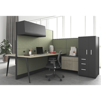Postes de travail modulaires pour bureau à domicile les plus vendus, en aluminium réglable avec absorption acoustique et fonction de rangement