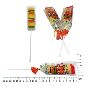 Vente de gros Bonbons mous en-cas Sucette <span class=keywords><strong>bonbon</strong></span> <span class=keywords><strong>bonbon</strong></span> à saveur de fruit en forme de hamburger - Product Image 5