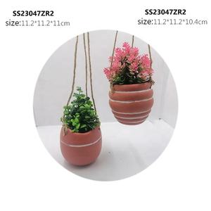 <span class=keywords><strong>Vase</strong></span> en céramique avec logo personnalisé à <span class=keywords><strong>accrocher</strong></span> <span class=keywords><strong>au</strong></span> <span class=keywords><strong>mur</strong></span> en corde de chanvre style nordique avec bouche de fleurs pour la décoration de cour - Product Image 5