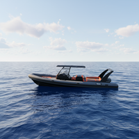 Bateau pneumatique RIB 860 à coque en aluminium en V profond de 28,7 pieds, à grande vitesse, avec T-Top, en Hypalon/PVC