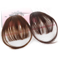 Vente en gros de franges en cheveux synthétiques avec favoris, fausses franges fines et légères pour femmes