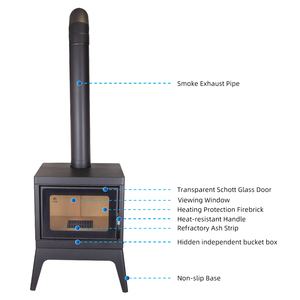 Poêle <span class=keywords><strong>à</strong></span> <span class=keywords><strong>granulés</strong></span> de bois autoportant en acier au carbone pour intérieur, style moderne, de la marque JingXin - Product Image 3