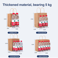 Sac en Papier Kraft Marron Blanc D'Emballage Alimentaire Réutilisable Personnalisé Recyclé à Emporter avec Poignée, Vente en Gros et Votre Propre Logo
