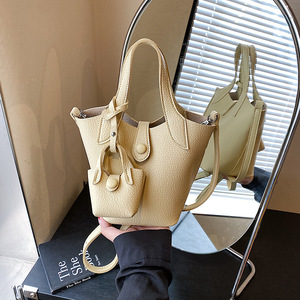 Sac bandoulière <span class=keywords><strong>femme</strong></span> en PU, style français simple et élégant, mini sac seau à poignée supérieure, idéal pour les loisirs, les voyages et le shopping quotidien – Nouvelle collection 2025 – Vente en gros - Product Image 3