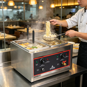 เครื่องทำบะหมี่แบบถังคู่เชิงพาณิชย์ สแตนเลส ใช้ไฟฟ้า 4KW 220-240V สำหรับร้านอาหารและร้านขายขนม - Product Image 6