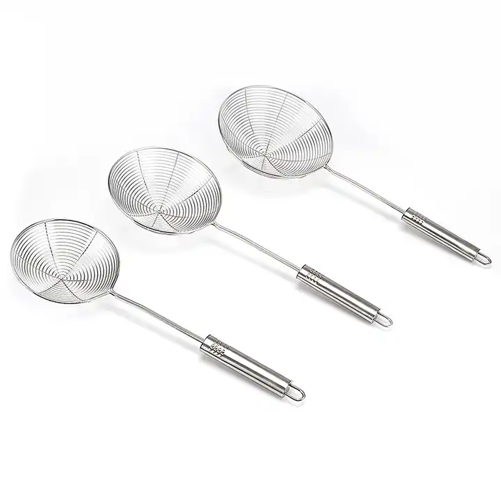 Ladle Spider Skimmer With Long Handle Stainless Steel Mesh