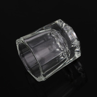 En gros, coupelle en verre pour nail art, récipient pour liquide acrylique, bol pour dissolvant de vernis gel, coupelle à ongles en cristal