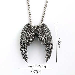 Yunnique-collar con colgante de ala de ángel de acero inoxidable para hombre, alas 3D Punk, regalo de joyería de moda - Product Image 5