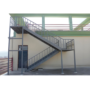 Escadas de parede exterior simples aço escada reta seguro antiderrapante personalizado escadas de aço inoxidável - Product Image 6