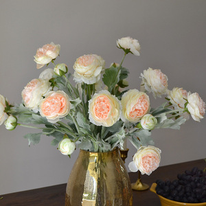 IJ035 Venta al por Mayor en China de Flores Artificiales de Peonía y Ranúnculo, 3 Cabezas de Ranúnculo de Seda Artificial para Centros de Mesa de Bodas y Hogar - Product Image 5