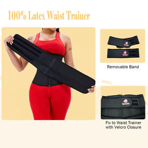 Entrenador de cintura de látex desmontable dos cinturones 25 huesos de acero cintura Cincher Fagas corsés colombianos logotipo personalizado cintura adelgazamiento Shaper - Product Image 2