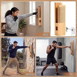 Équipement d'entraînement de boxe mural en bois massif, cadre de frappe en bois pour fitness en intérieur, équipement d'arts martiaux unisexe - Product Image 3
