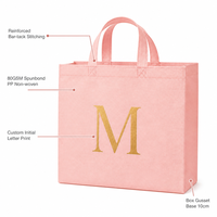 Sac fourre-tout personnalisé Heepack avec initiale, en non-tissé, couleur pastel, monogramme sur mesure, sac cadeau en PP Spunbond, vente en gros OEM