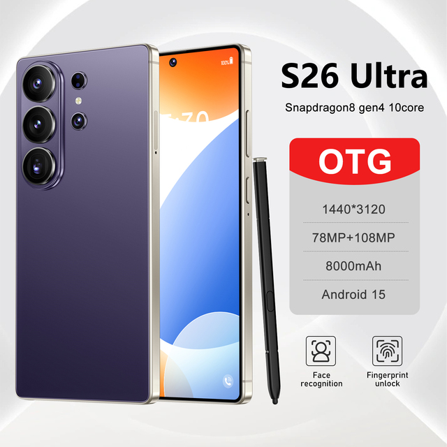 22GB+2TB 2026 Latest S26 Ultra Smart Phone for High-Definition PhotographyFull Screen Cell Phones Cheap Telephone