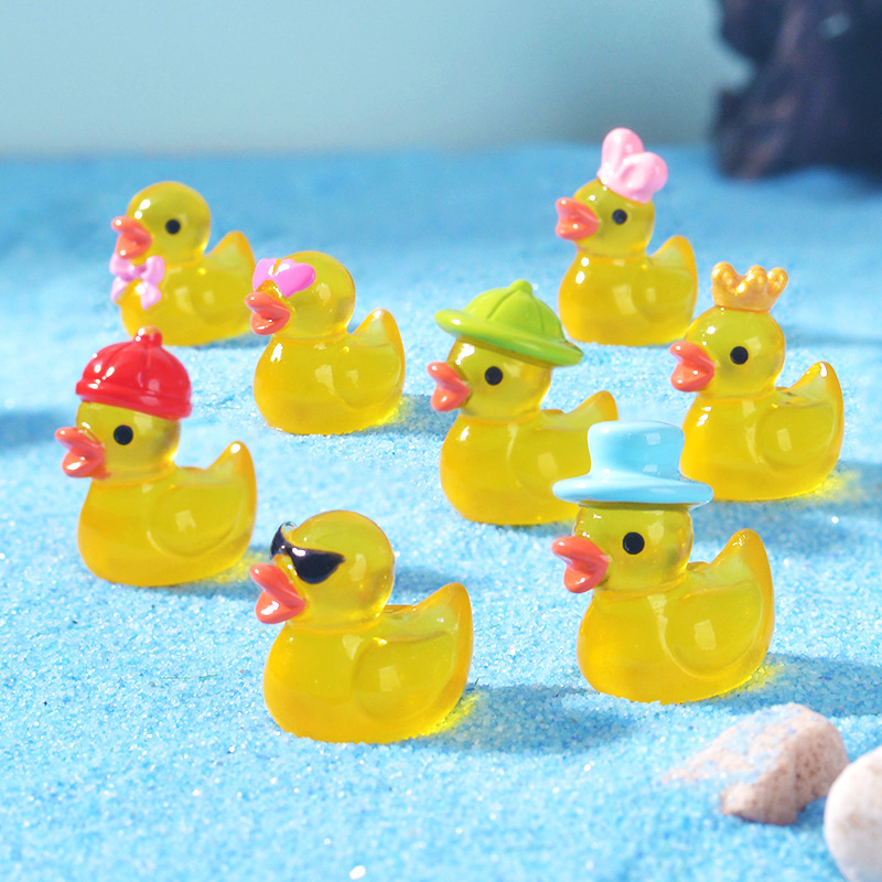 Eco Friendly Mini Luminous Resin Duck