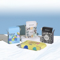 Empaquetado cosmético de lujo personalizado respetuoso con el medio ambiente, papel biodegradable, empaquetado orgánico de jabón hecho a mano