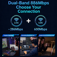 AX900 WiFi 6 PCIe Kartu Jaringan Nirkabel Dual Band 2.4GHz 5GHz 5.4 Adaptor Chip AIC8800 untuk PC Desktop