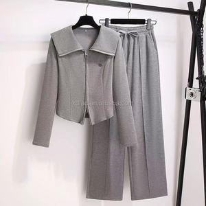 Tuta sportiva da <span class=keywords><strong>donna</strong></span> in autunno e in inverno, Set completo di felpa Casual in due pezzi di fascia alta e stile Western - Product Image 2