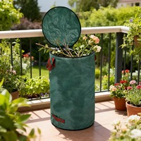 Bolsa Grande Impermeable para Hojas de Jardín con Tapa, Recolector de Residuos de Jardín Resistente a Salpicaduras, Fácil de Limpiar y Reutilizable para Desechos de Césped