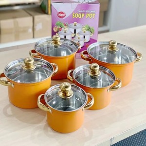 <span class=keywords><strong>2025</strong></span> Chất lượng cao Thiết kế hiện đại 10 cái thép không gỉ vàng xử lý soong Cookware sets nhà bếp Chứng Khoán nồi và chảo - Product Image 5