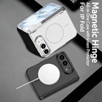 Coque magnétique pour iPhone Duo 18 Fold avec béquille latérale, film protecteur intégré, coque rigide magnétique de protection intégrale