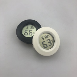 Digital Thermometer Hygrometer LCD Display Circular Celsius Black White Battery Powered For Reptiles Pet Enclosures - Product Image 2