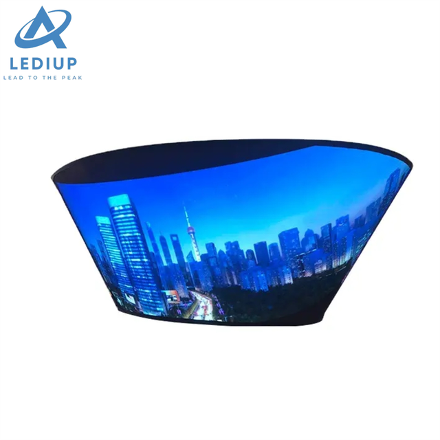 LEDIUP Indoor Circular Curved Soft Flexible Led Display Screen Exhibition Trade Show Cylindrical Column Video Wall