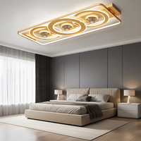 Ventilateurs de plafond modernes intelligents à LED avec moteur AC, 6 vitesses, télécommande, intensité variable, AC 110V, silencieux, 8 pales, pour chambre à coucher (vente en gros)