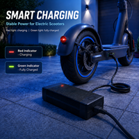 Chargeur de batterie 42V 2A compatible avec Razor Electric Scooter Trikke E2 E-scooter Hoverboard, prise DC 5.5x2.1mm, alimentation intelligente