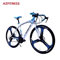 Vélo de route pour homme adulte avec cadre en carbone, fourche, logo personnalisé, 27 pouces, 24 vitesses, roues 700C à trois couteaux, freins à double disque