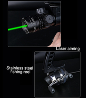 Ensemble de lance-pierres de chasse et de pêche SPG Outdoor Lasers Sight, en acier inoxydable, avec moulinet de pêche