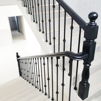 Les rampes d'escalier modernes en noir mat conviennent à la décoration intérieure dans les zones résidentielles de villas.