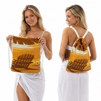 Modern Luxury Summer Travel Portable Beach Towel with Backpack Personalized Custom Design Breathable Quick-Dry