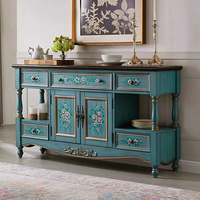 Armoire console buffet européen en bois massif style américain rétro peint décoration buffet entrée armoire de rangement