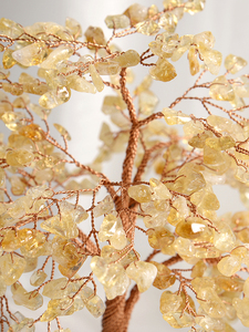 Handmade Agate cơ sở pha lê trang trí tinh tế Citrine sỏi Fortune Tree đồ trang trí tự nhiên với khắc mặc quần áo cho máy tính để bàn - Product Image 4
