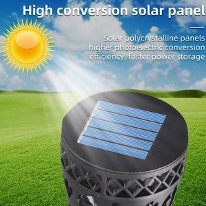 Lampe solaire de jardin à LED, style torche, lampe décorative d'extérieur, résistante à l'eau, alimentée par énergie solaire, portable pour cour, patio, jardin - Product Image 4