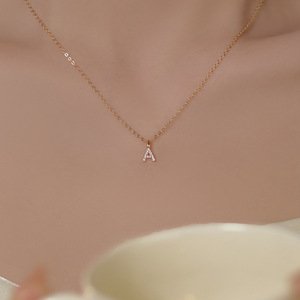 Collier en zircone avec lettre initiale en argent 925 collier S925 collier lettre personnalisé - Product Image 5